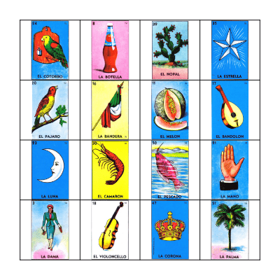Phx - National Hispanic Heritage Month Loteria! Bingo Card