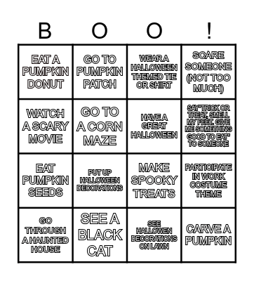 HAPPY HALLOWEEN!! Bingo Card