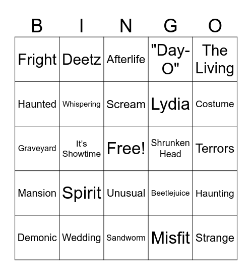 Trial Bingo Card