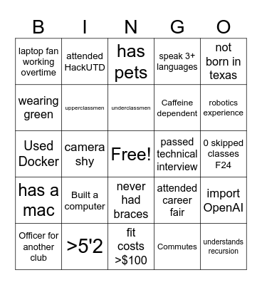 ACM Education F24 Kickoff Bingo Card