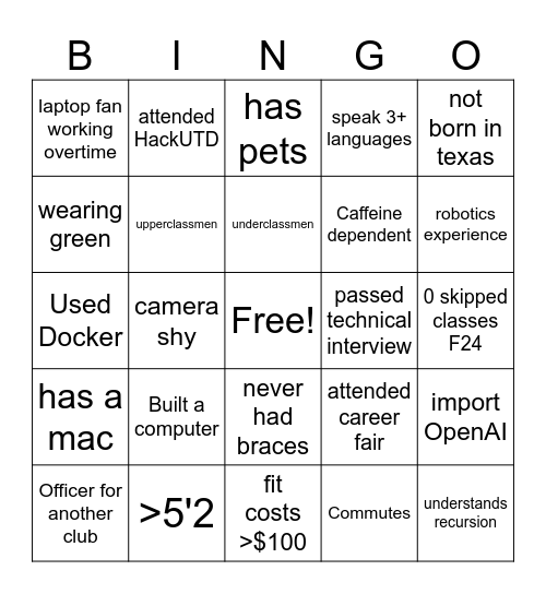 ACM Education F24 Kickoff Bingo Card