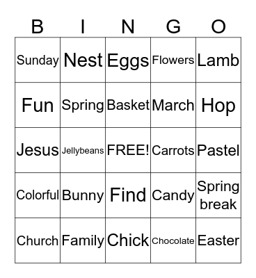 Easter Bingo Card