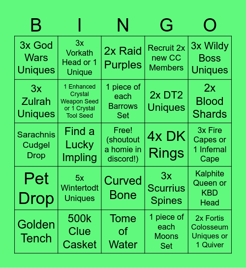 #trees Bingo Card