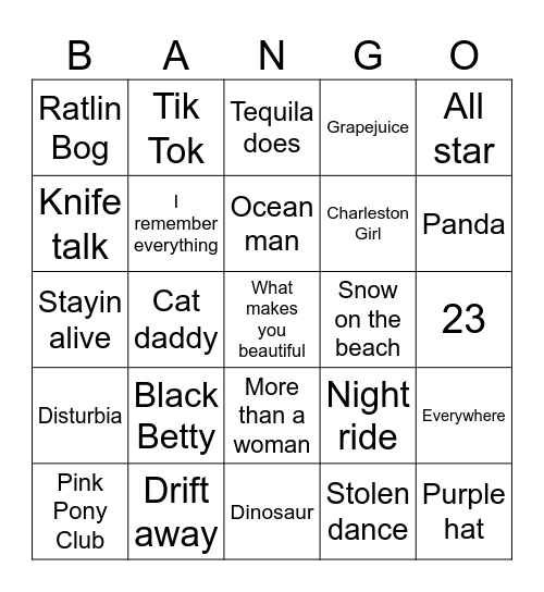 Marc Singo Bingo Card