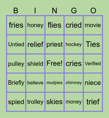 ie & ey Bingo Card