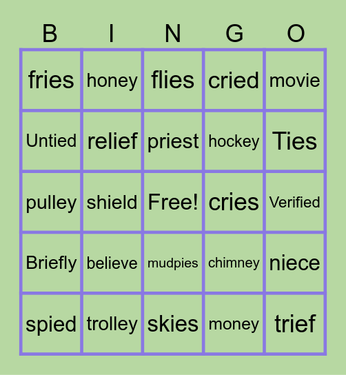 ie & ey Bingo Card