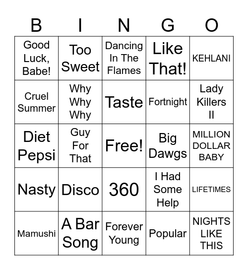 Its Trendy! Bingo Card