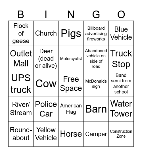 Marching Greyhound Bingo 2024 Bingo Card