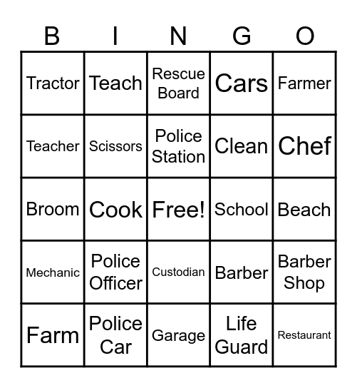 Rotating Who, What Where Questions Bingo Card