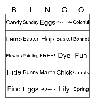 Easter Bingo Card