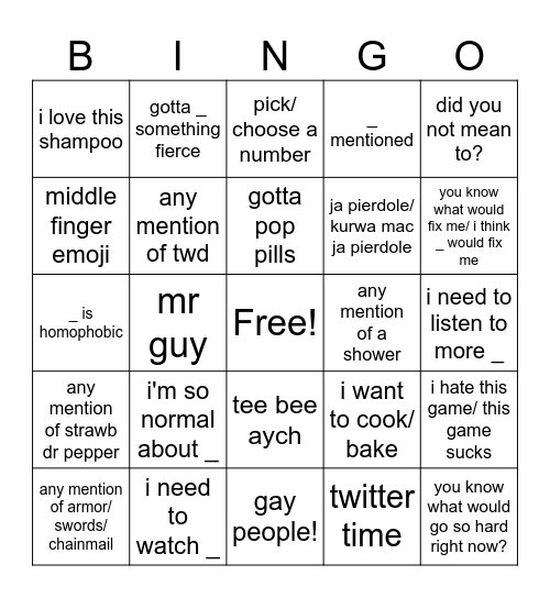 Vivi Bingo Card