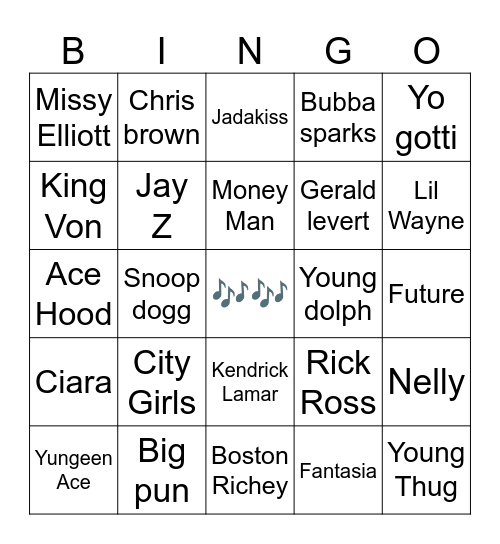 Trap Bingo Card