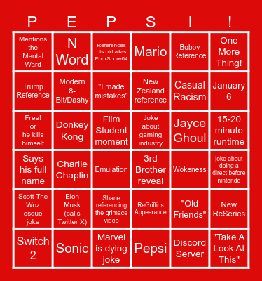 ReShanes Direct Bingo Card