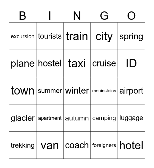 Holidays Vocabulary :) Bingo Card