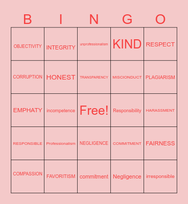 E-BINGO Card