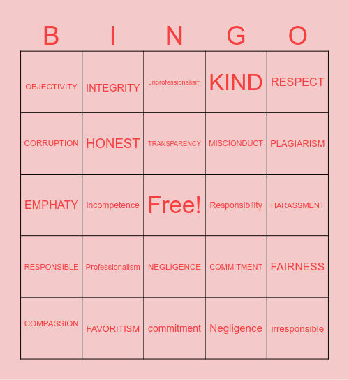 E-BINGO Card