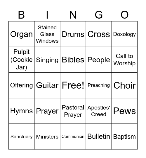 Worship Bingo Card