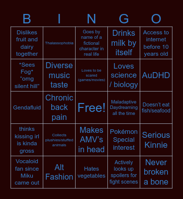 RIKA BINGO Card