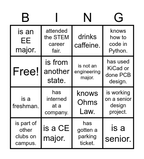 Find someone who... Bingo Card