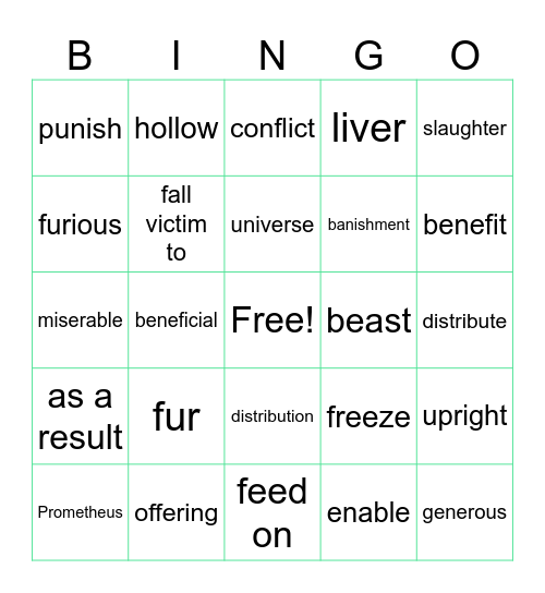 LT Book III Lesson 3 Bingo Card