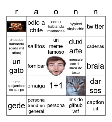 Outri Bingo Card