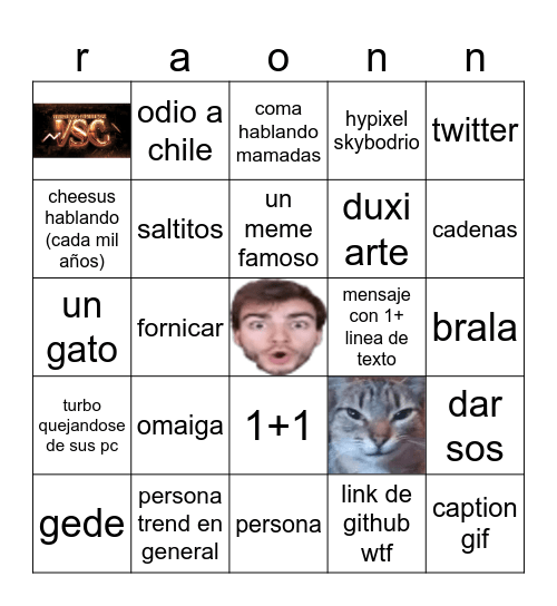 Outri Bingo Card