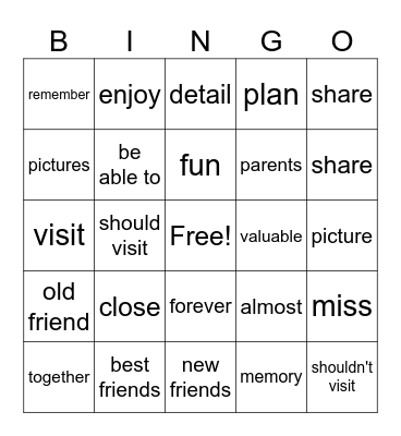 JB1 Bingo Card