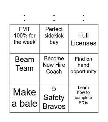 Freight #1 Bingo Card