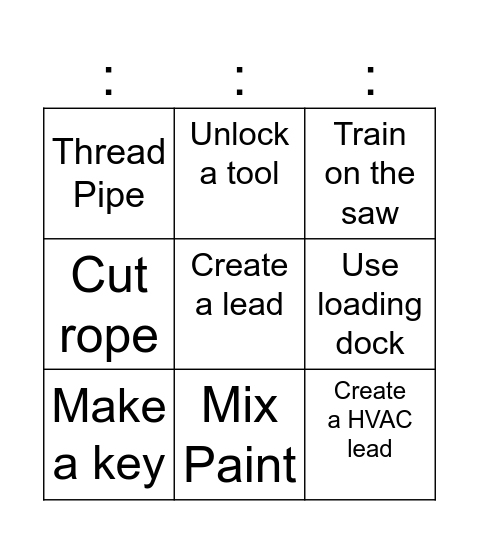 Freight #1 Bingo Card