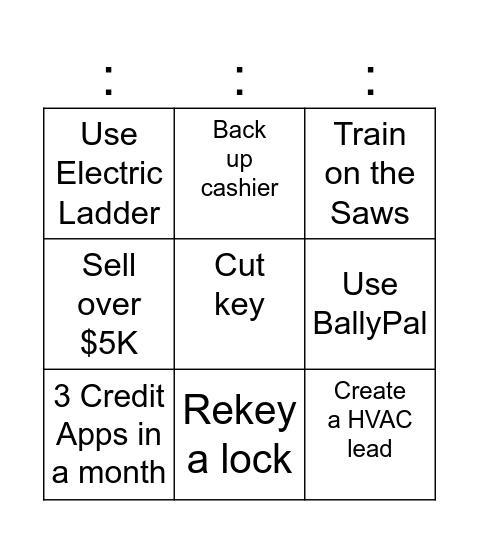 Freight #1 Bingo Card