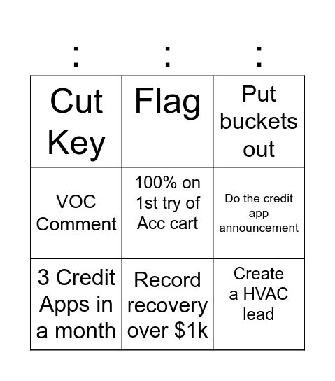 Freight #1 Bingo Card