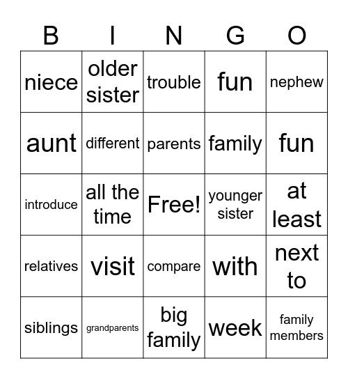 JI unit 1 Bingo Card