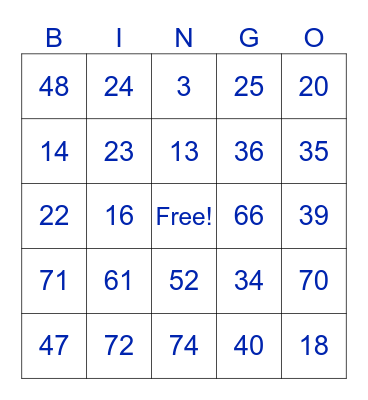 BIRTHDAY BINGO Card