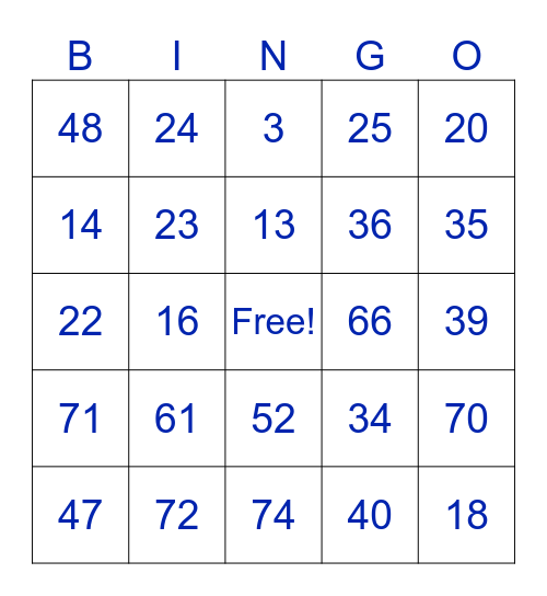 BIRTHDAY BINGO Card