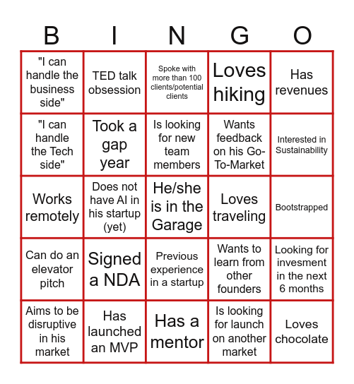 Startup Bingo - Rubik Garage (Valentin) Bingo Card