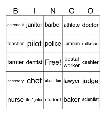 Community Helpers! Bingo Card