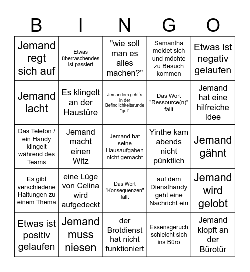 Kirmes-Team Bingo Card