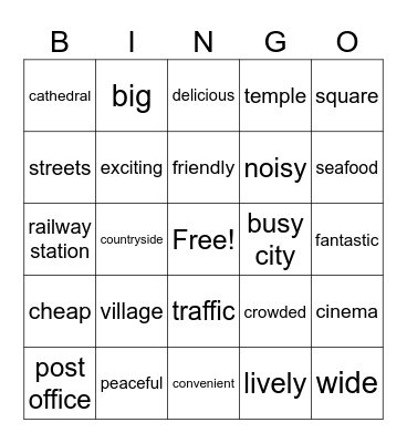Neighbourhood Bingo Card