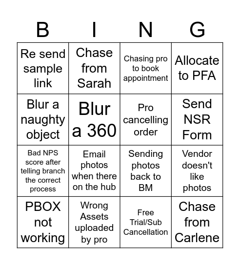 CX Bingo Card