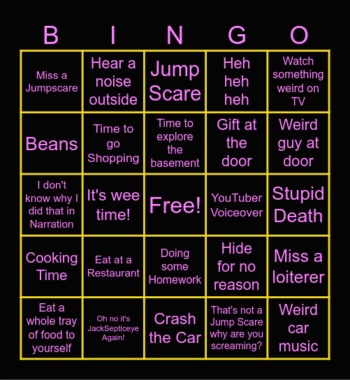 Fears to Fathom Bingo! Bingo Card