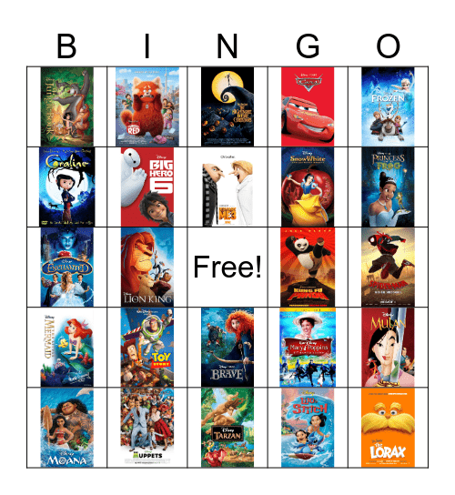 Movies Bingo Card