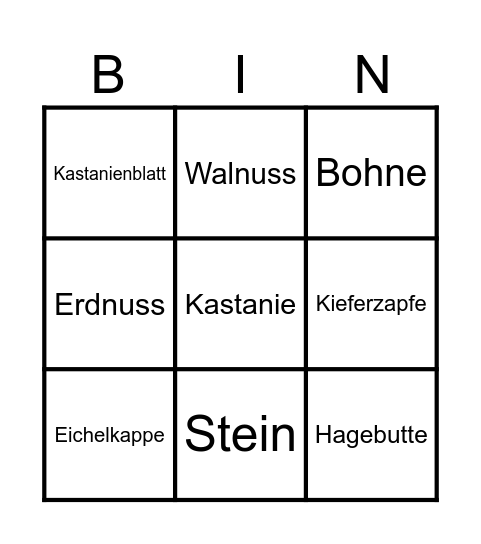 Spür-und Schau Natur Bingo Card