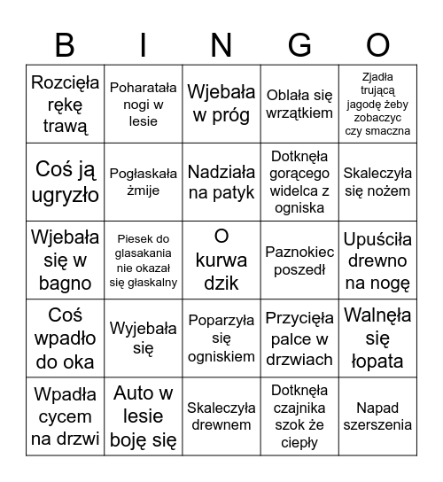 Kalectwo marysia u babci Bingo Card