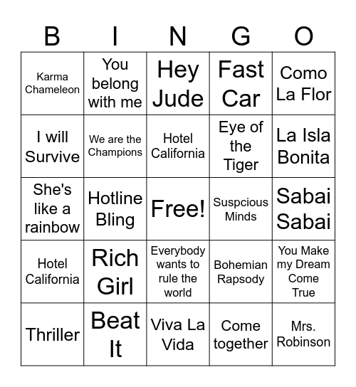 Reading and Writing Bingo Card
