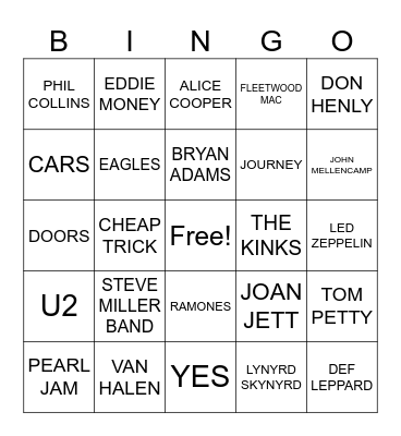Wave 104.1 and Hot Talk 99.5 WRNN Big Chill Music Bingo Card