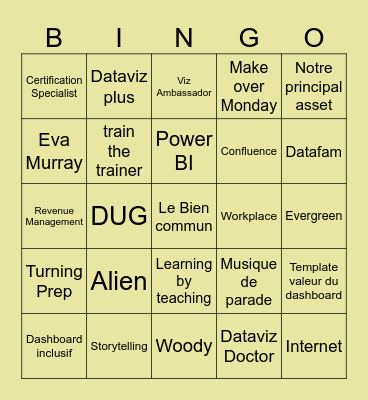 French TUG #11 Bingo Card