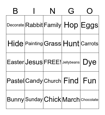 Easter Bingo Card