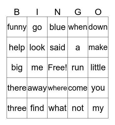 Week 1 Bingo Card
