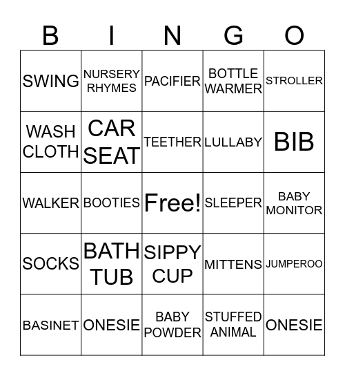 BABY SHOWER BINGO Card