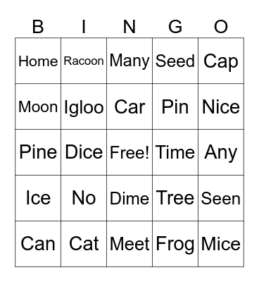 ASL 1 Unit 1: Fingerspelling Bingo Card